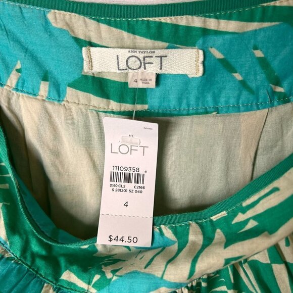 Ann Taylor Loft Skirt Womens SZ 4 Tropical Foliage A Line Palm Print Mini Aloha - Picture 3 of 16